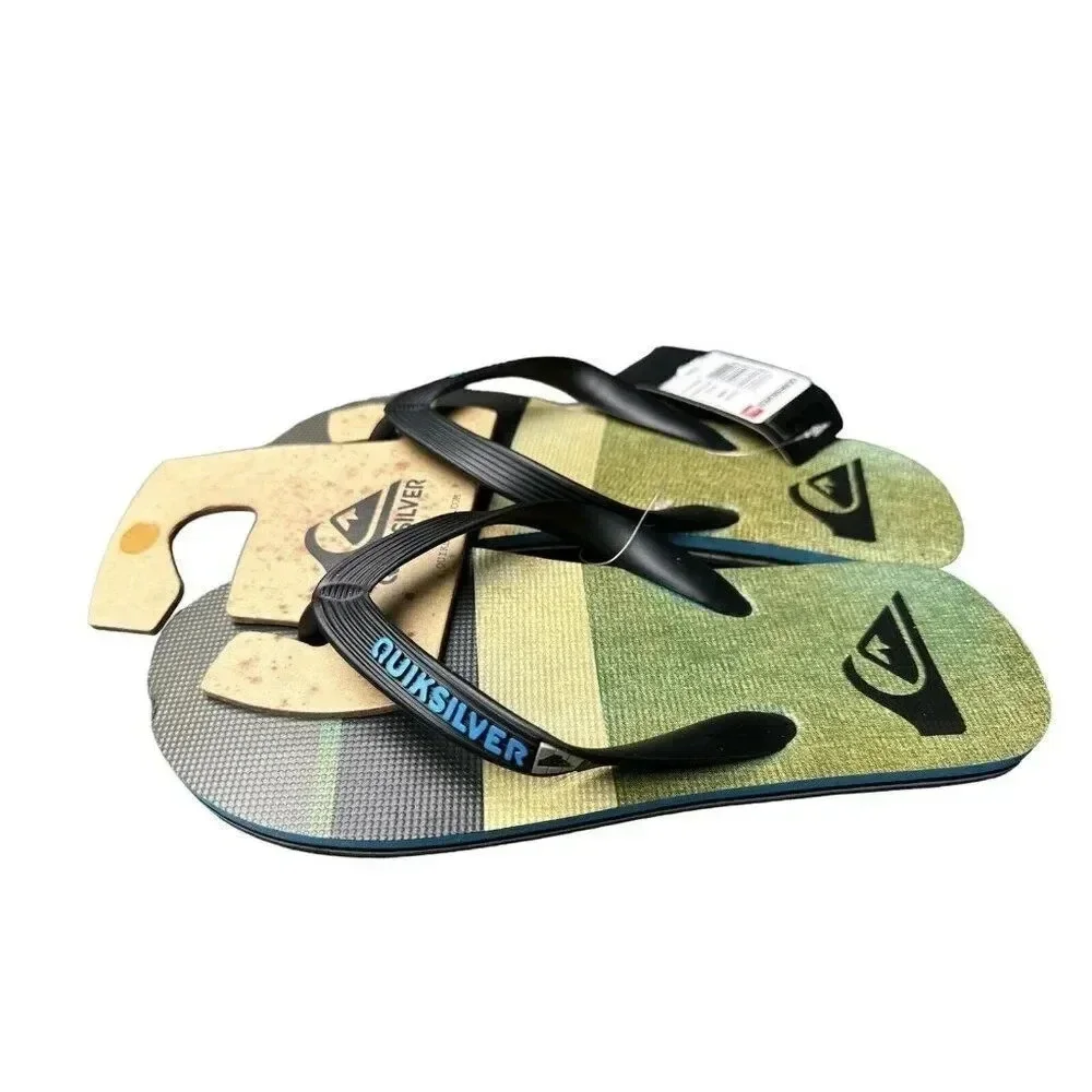 Quiksilver Men’s Molokai Sunset Flip Flop Black Sandals Size 7